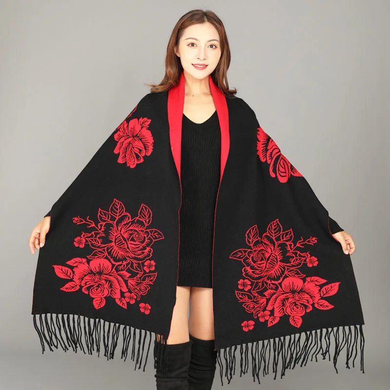 

Cashmere shawl Outer cloak with sleeves coat cloak banquet travel camping air-conditioned room thickened warm shawl scarf SP309