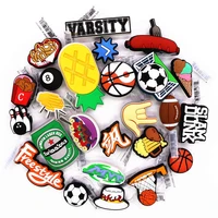 1pcs slam dunk pvc shoe charms accessories basketball soccer rugby varsity shoes decoration for croc jibz x mas kids party gifts