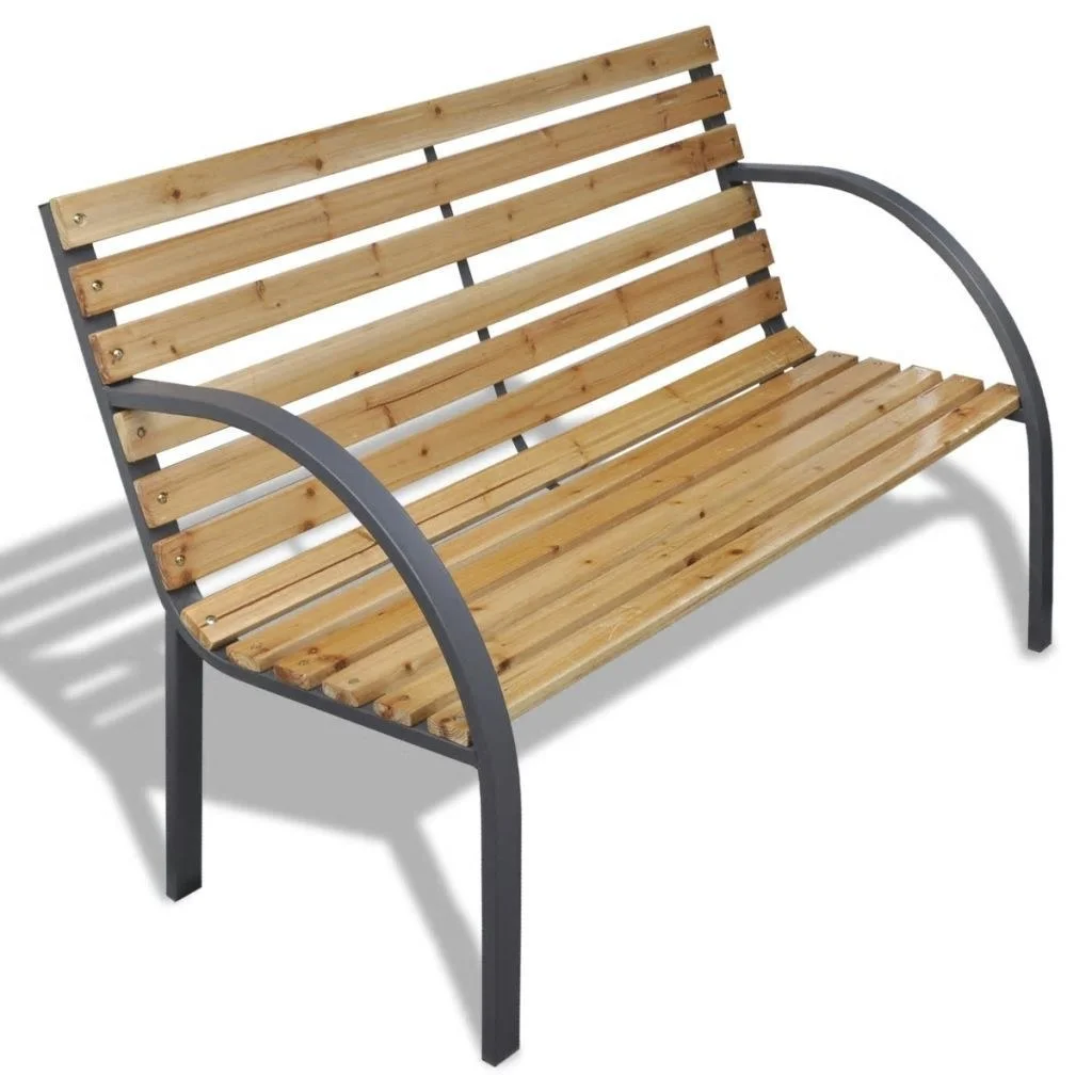 

Garden Bench 44.1” Wood and Iron