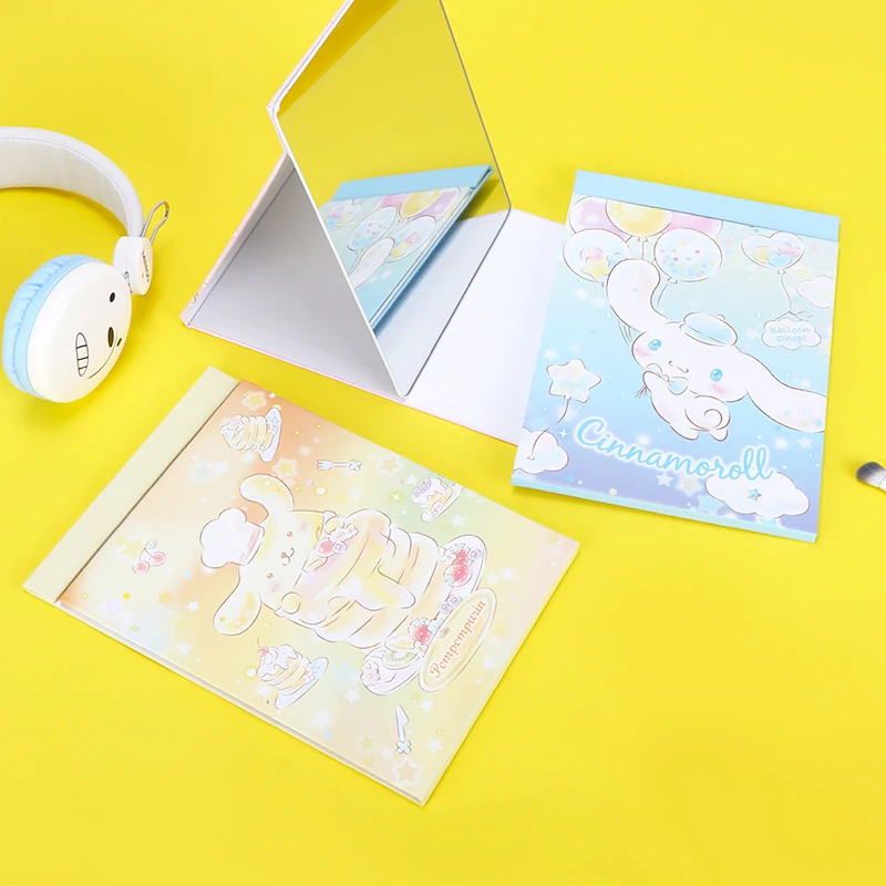 Kawaii Sanrio Cinnamoroll Hello Kitty My Melody Folding Mirror Hd Portable Desktop Make Up Desk Mirror Decorate Birthday Gift