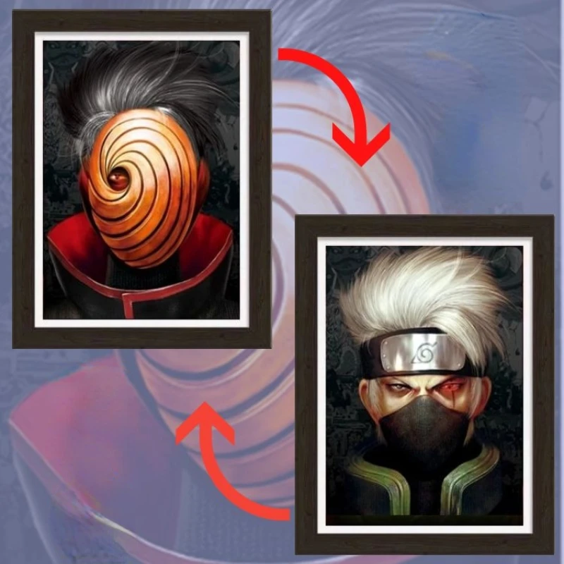 Наруто Учиха Обито Какаси 3D невооруженным глазом градиентное украшение висящее