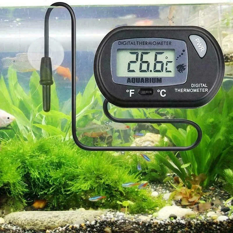 

Digital LCD Aquarium Thermometer Waterproof Fish Tank Sensor with Probe Temperature Sensor Measuring Tool with Suction Cup
