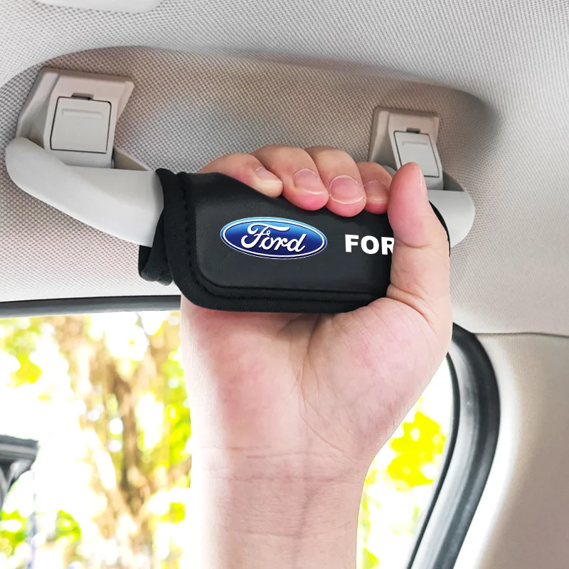 

1/2PCS Auto Interior Accessories Car Roof Handle Protection Cover Pull Gloves Stickers Case For Ford Fiesta EcoSport Escort Kuga
