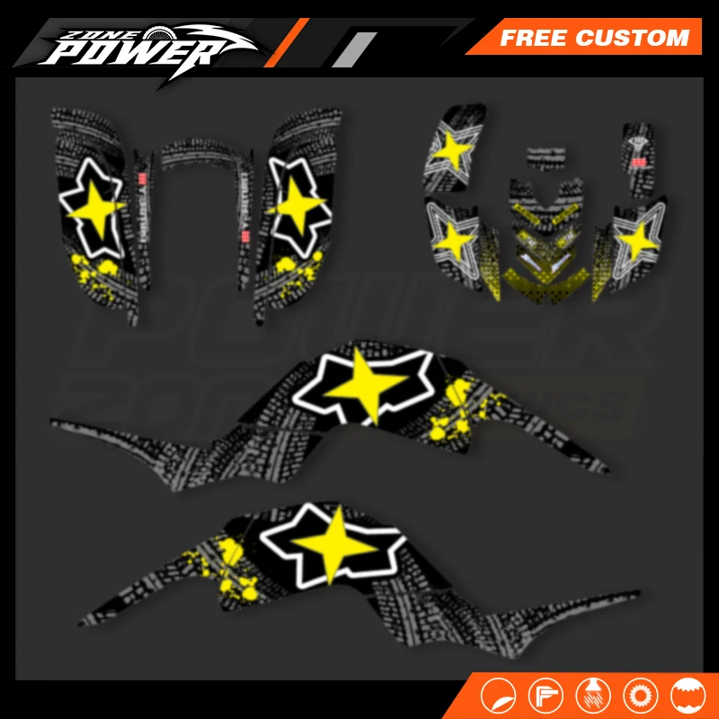 Комплект наклеек с графическими наклейками Powerzone для мотоцикла YAMAHA RAPTOR 660 03