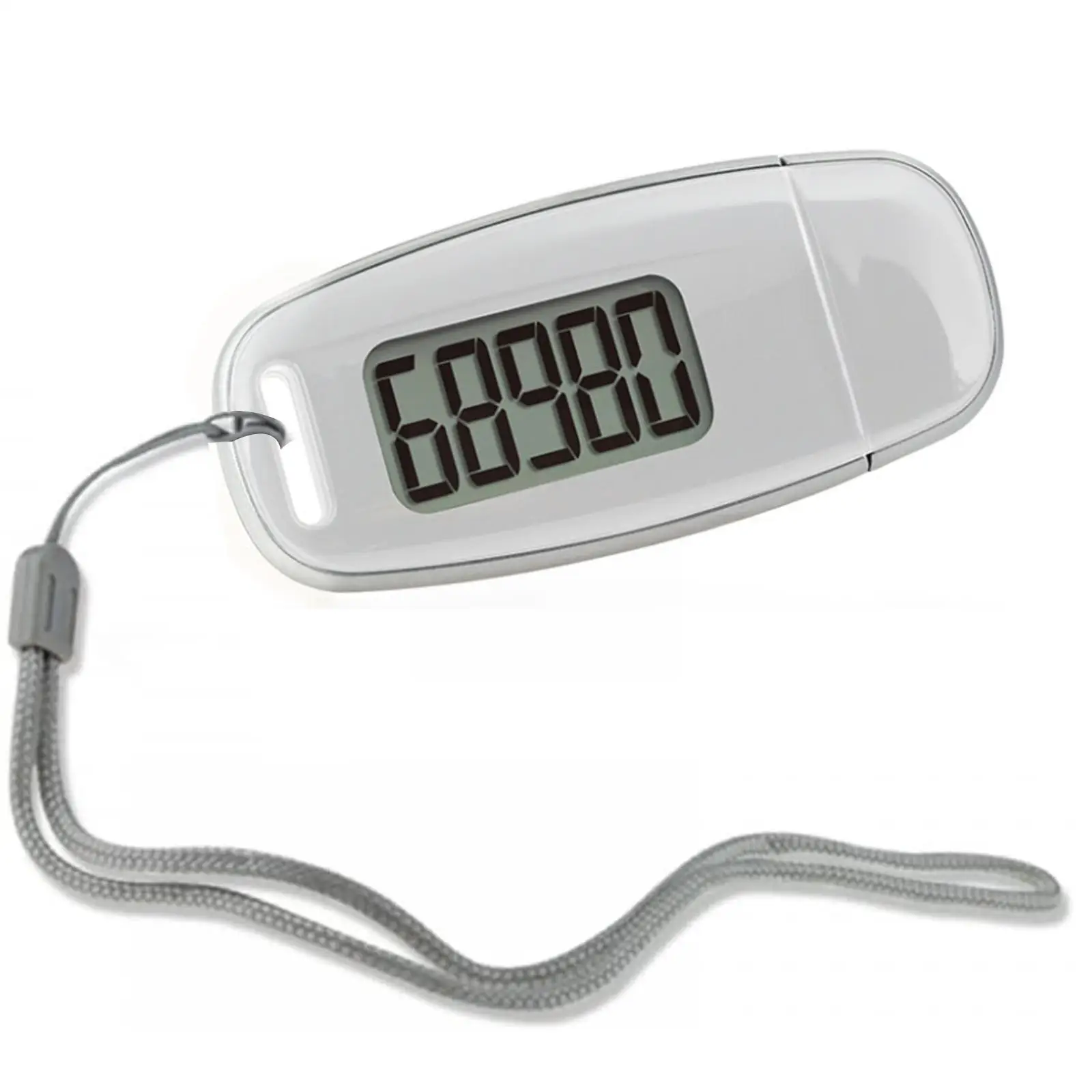

2.95 Inch Backlit Pedometer 3D Sensor Mini Digital Step Counter With Lanyard For Outdoor Sports Running White Black Color V6P5