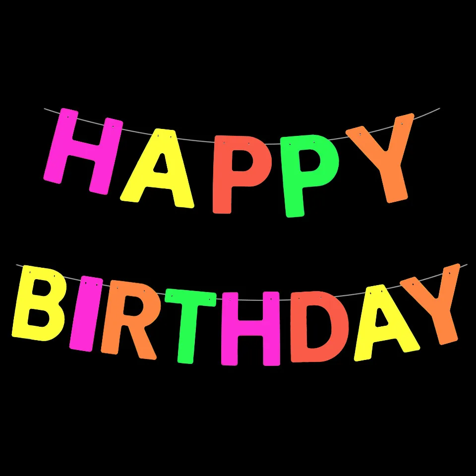 

Красочный баннер на день рождения, флуоресцентный флаг для вечеринки, баннер на день рождения, флуоресцентный вечерние р для вечеринки, детские подарки