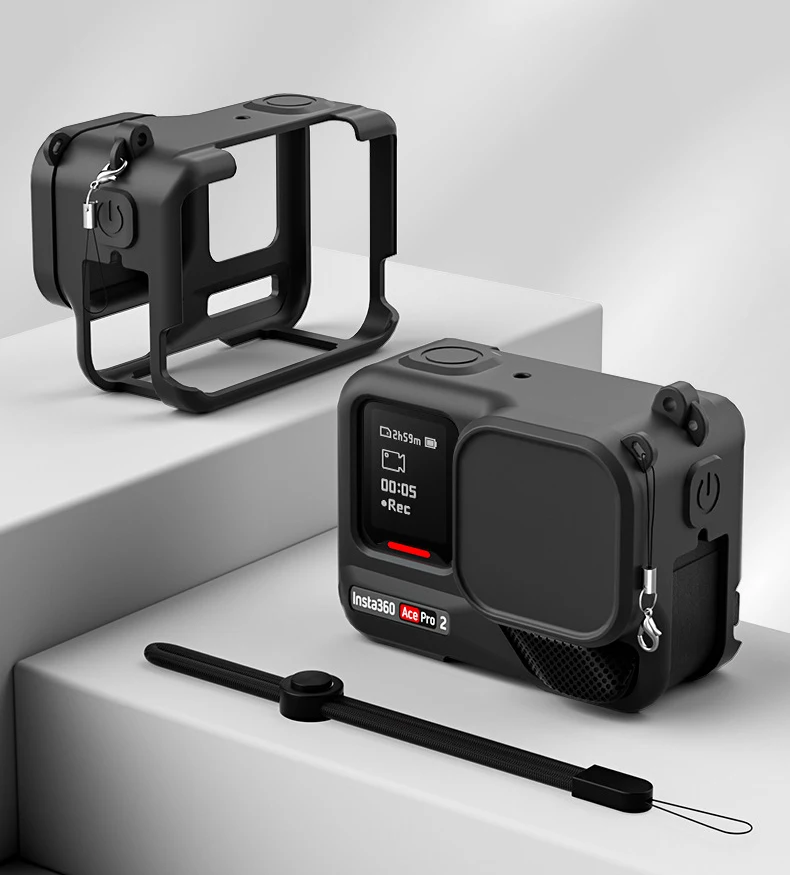 Фото Аксессуары для insta 360 Ace Pro2, резиновый чехол, силиконовый силикагель, крышка объектива, защитная крышка, мягкая камера Insta360 ace-pro 2 №2