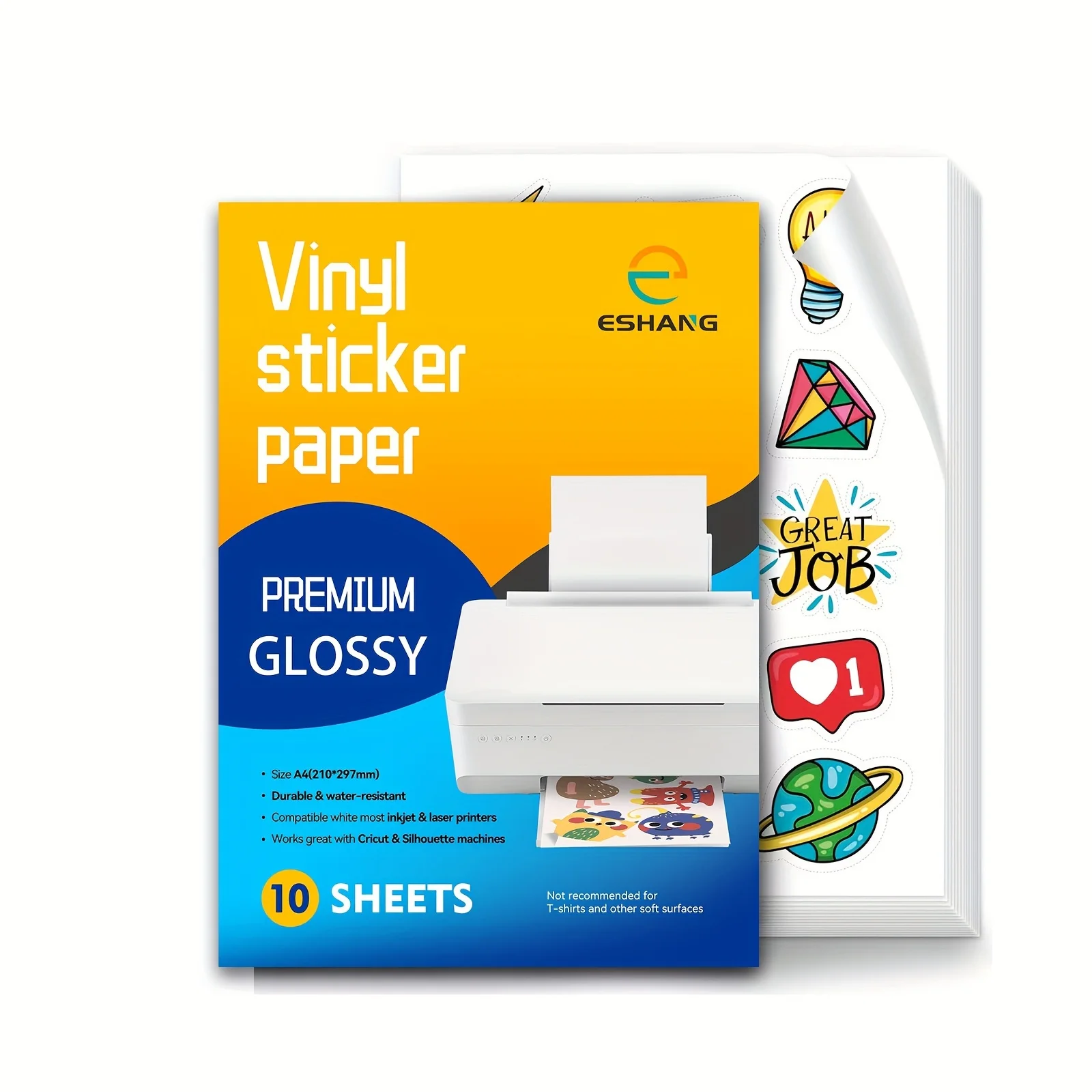 

ESHANG Глянцевые Виниловые Наклейки для принтера А4