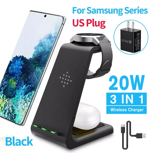 New Arrival 20W Wireless Charging Stand 3 in 1 Wireless Chargers Dock for Apple Watch 6 SE 5 4 3 2, Airpods 2/Pro, iPhone 13/13