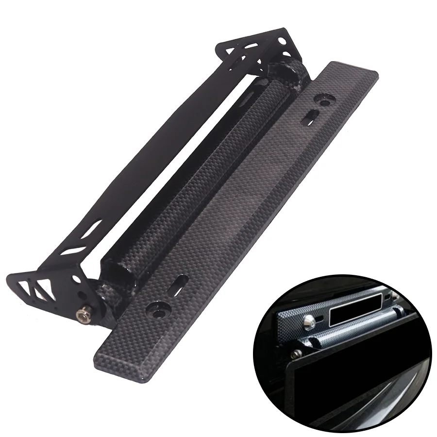 

Wooeight Carbon Fiber Adjustable Universal American Standard License Plate Bracket Car Modification Universal Part Accessories
