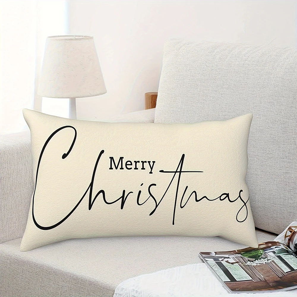 Наволочка Merry Christmas, полиэстер велюр