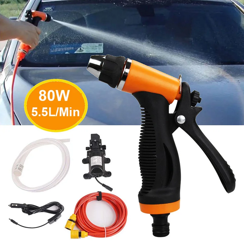 

12V 80W High Pressure Car Electric Washer Wash Pump Set Car Washer Pump Portable Auto Washing Machine Kit Washer Sprayer