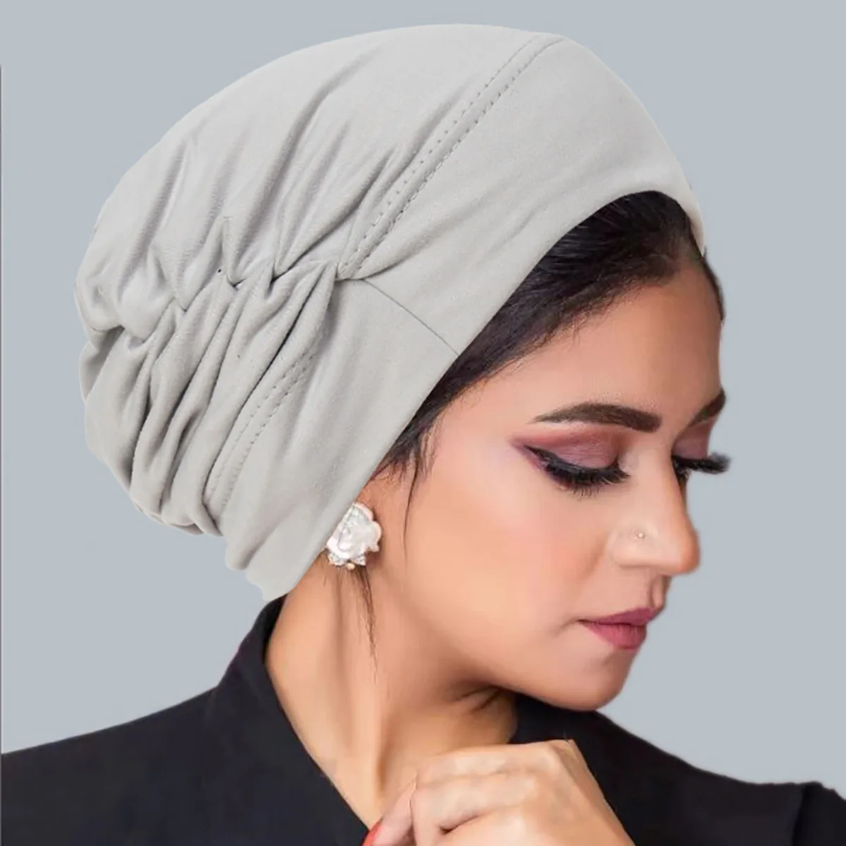 Рамадан однотонный женский мусульманский хиджаб шапки с запахом на голову