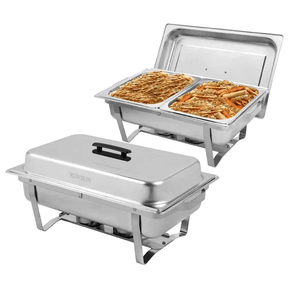 

2 Pack Stainless Steel Chafing Dishes Buffet Set Half Size