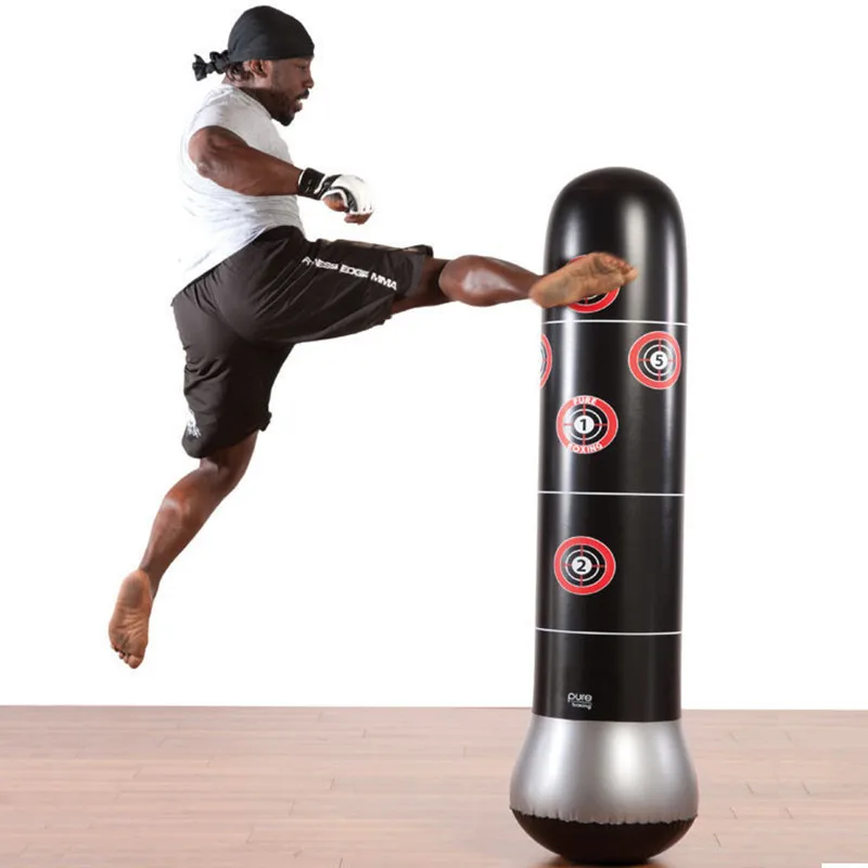 

1.6M Inflatable Stress Punching Tower Bag Boxing Standing Tumbler Muay Training Pressure Relief Bounce Back Sandbag with Pump