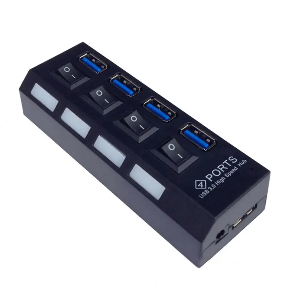 

USB Hubs Expander Docking Stations LED Indicator High Speed ABS Quick Response 4 USB3.0 Concentrator