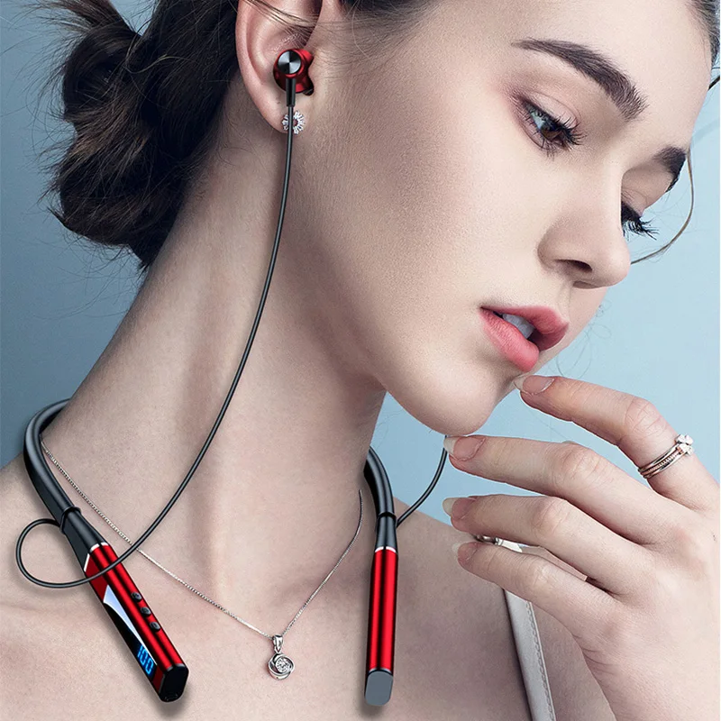 Беспроводные наушники с шейным ободом Bluetooth-наушники микрофоном Спортивная
