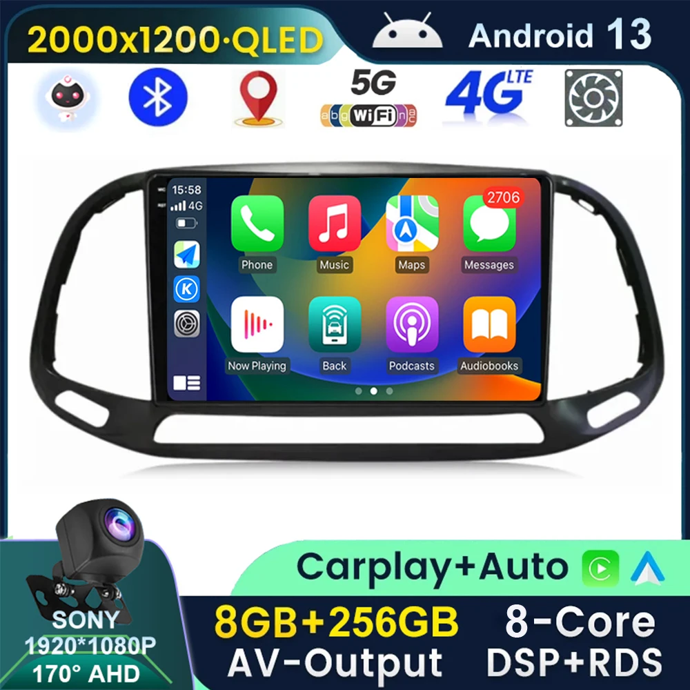 

Android 13 Car Radio For Fiat Doblo 2015 2016 2017 2018 2019 2020 GPS Multimedia Video Player Stereo Navigation Wifi 360 Camera