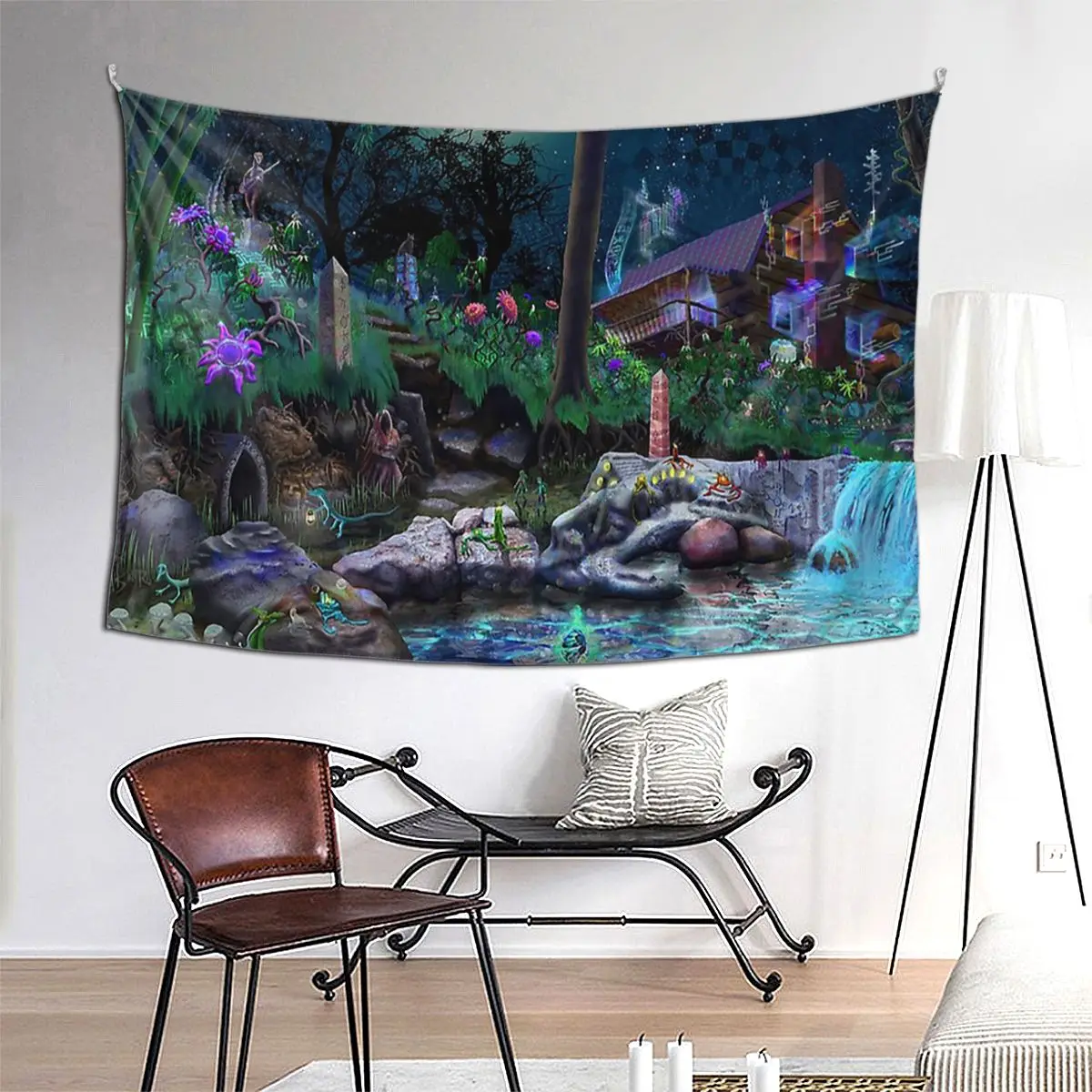 

The PsyCabin - Trippy Psychedelic Visionary Garden Tapestry Art Wall Hanging Aesthetic Tapestries for Living Room Bedroom Dorm