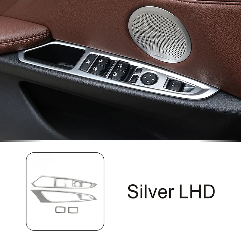 

Стайлинг автомобиля, пуговицы для подъема окон и стекла, украшение рамы для BMW X5 F15 X6 F16 LHD, нержавеющая сталь, дверной подлокотник, крышка, отделка