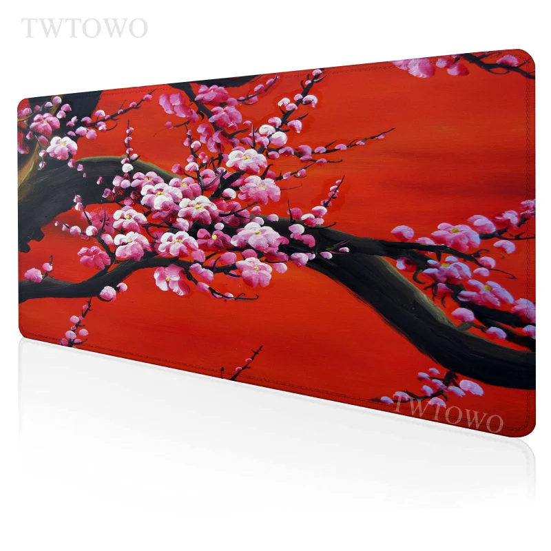 

Japanese Cherry Blossoms Sakura Mouse Pad Gamer XL Large Custom HD Mousepad XXL Desk Mats Anti Slip Office Desktop Mouse Pad