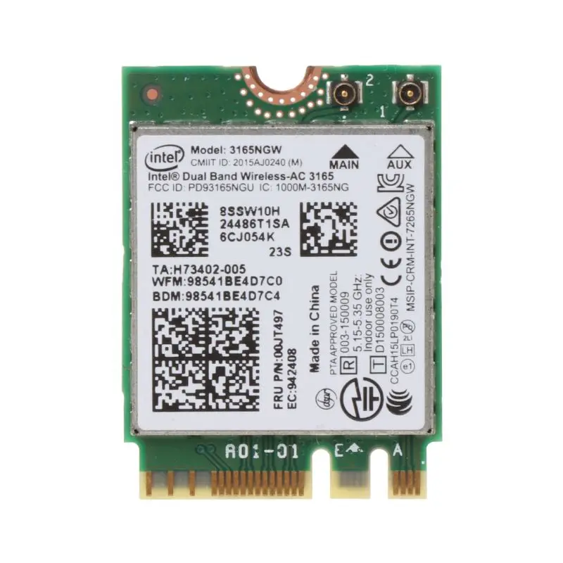 

for Intel Wireless-AC 3165 3165NGW Dual Band Wi-Fi NGFF for .2 Bluetooth-compatible WiFi Card for lenovo