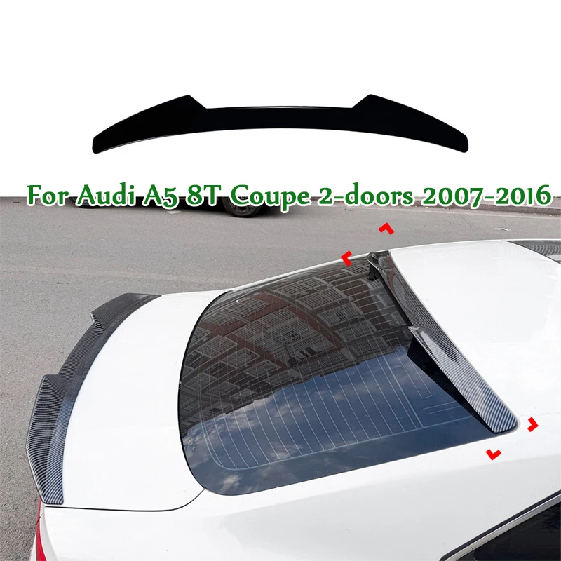 Фото Для Audi A5 8T Coupe 2-дверный 2007-2016 Автомобильный задний багажник, багажник, спойлер, крыло, задняя дверь, сплиттер, губа HIGH KICK DUCKBILL №1