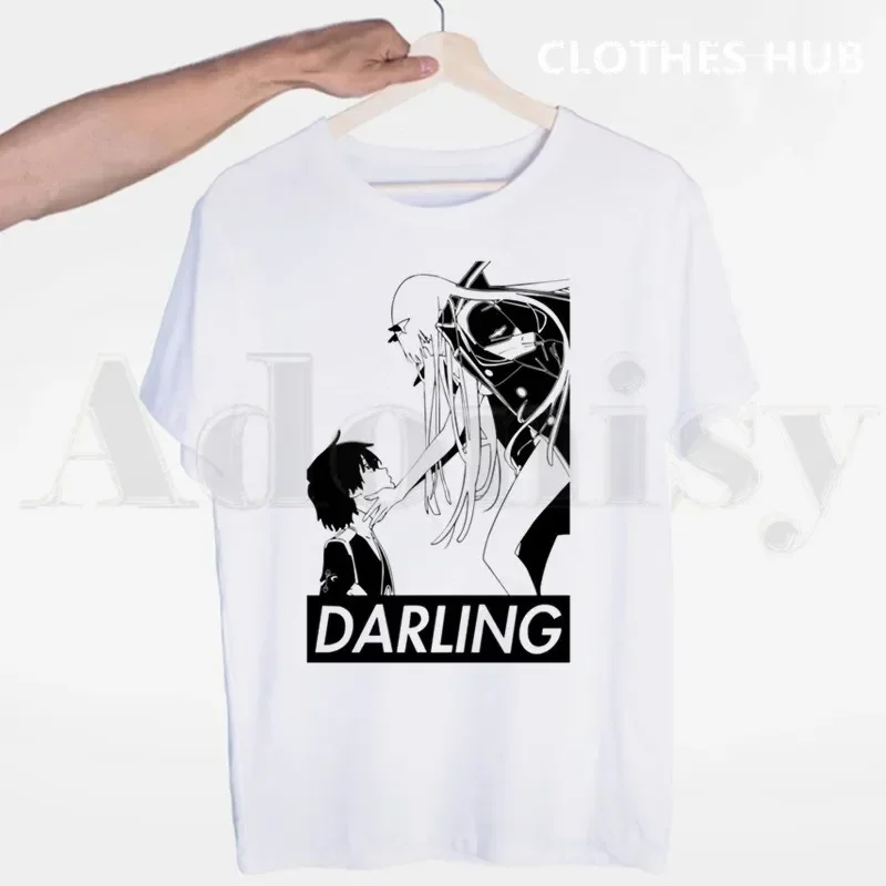 ł w FranXX Zero Two Arigatou 02 аніме хипстерская мужская футболка с круглым вырезом