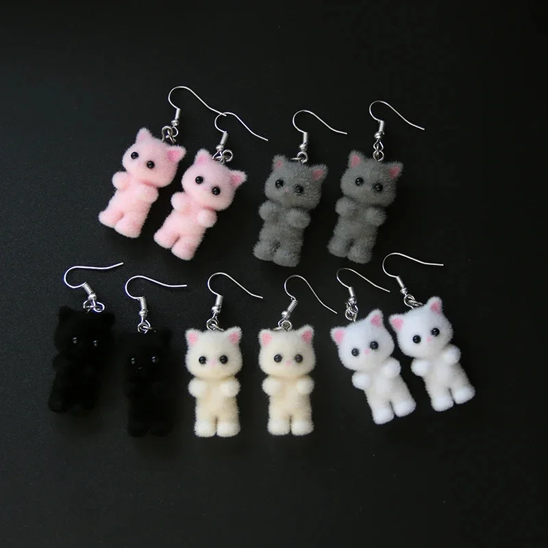 Милые полимерные 3D серьги в виде кота мультяшных животных праздничный подарок