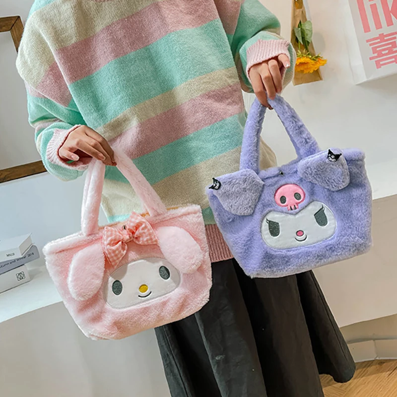 

30CM Kawaii Cinnamoroll Sanrio Plush Bag My Melody Anime Handbags Doll Kt Cat Purin Dog Cute Kuromi Plushie Backpack For Girls