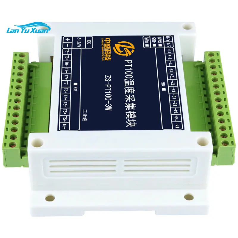 

1-16 way PT100 platinum resistance temperature acquisition transmitter 485 network port CAN isolated industrial grade Modbus