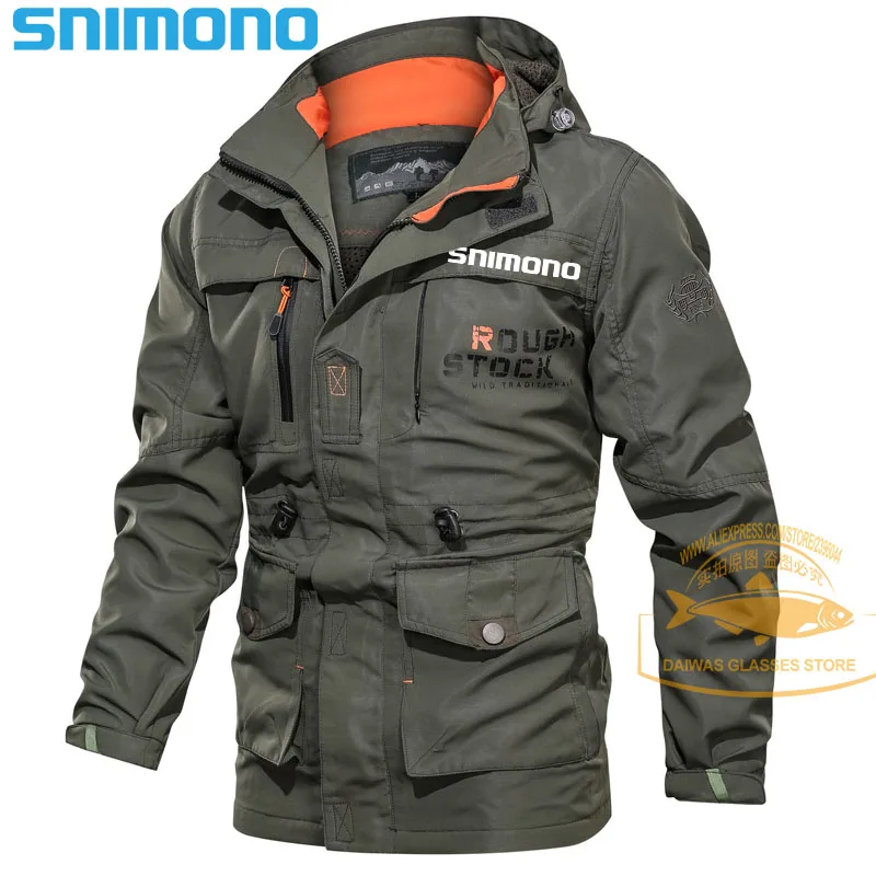

Fishing Men Hooded Fleece Casual Military Jacket Men New Winter Windbreaker Pilot Coat Men Fashion Windproof Cargo Mens Jacket
