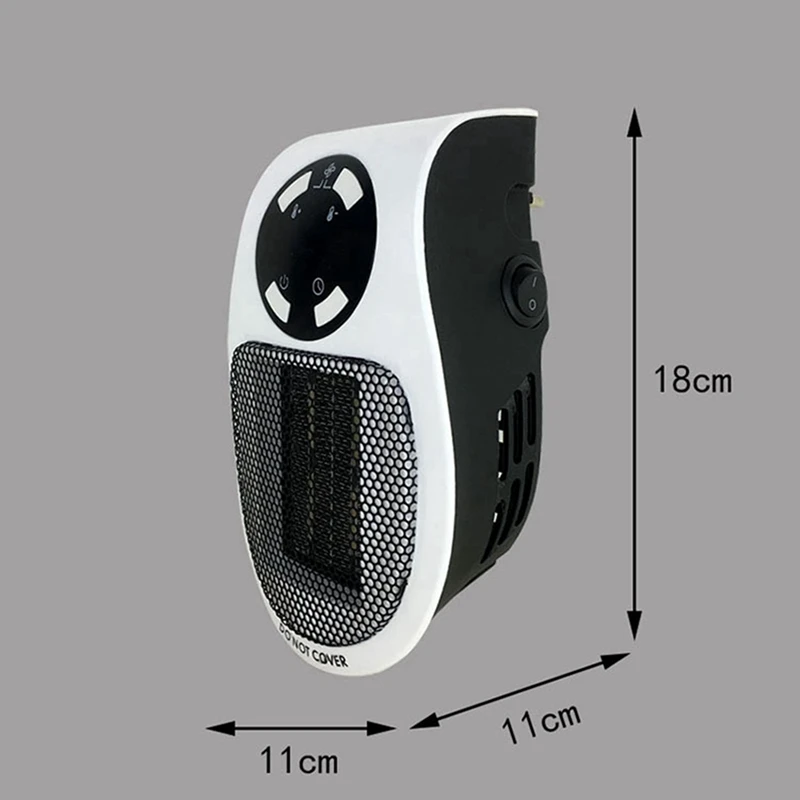 

2X 500W Space Heater, Wall Outlet Electric Heater With Adjustable Thermostat & Timer Compact For Office Home US Plug