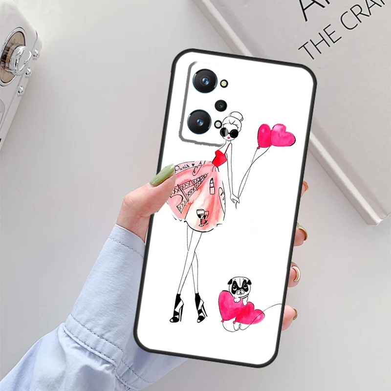 Harrods shopping girl Case For Realme C21 8 9 Pro Plus 8i 9i GT Neo 2 3 Cover For OnePlus 10 Pro 9 Pro Nord2 9R images - 6