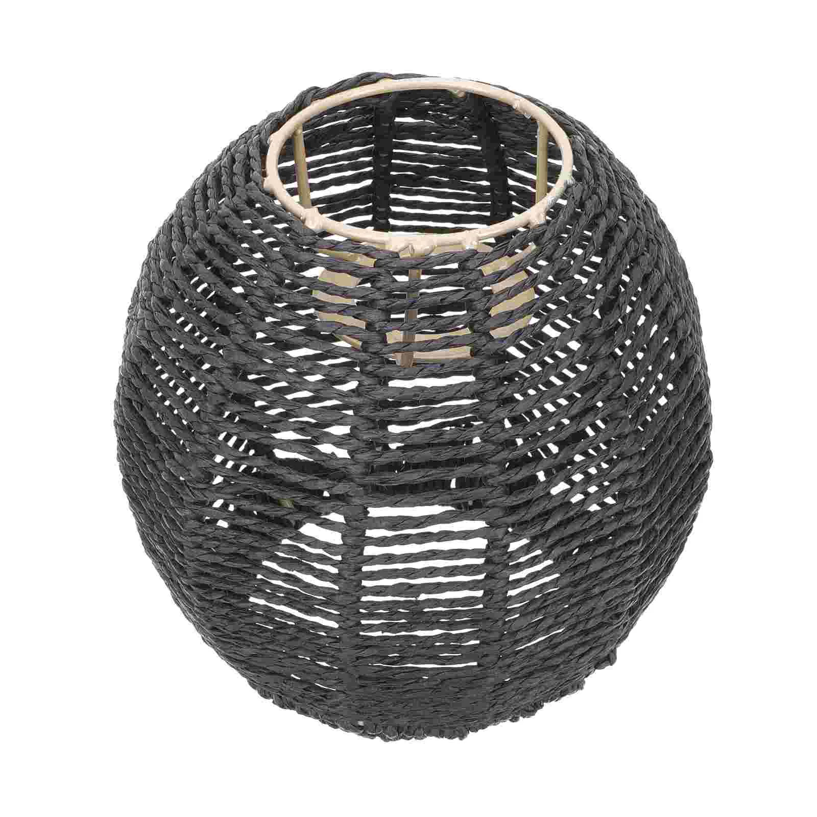

Woven Lampshade Bar Light Cover Hanging Chandelier Modern Style Novel Home Round LED Ceiling