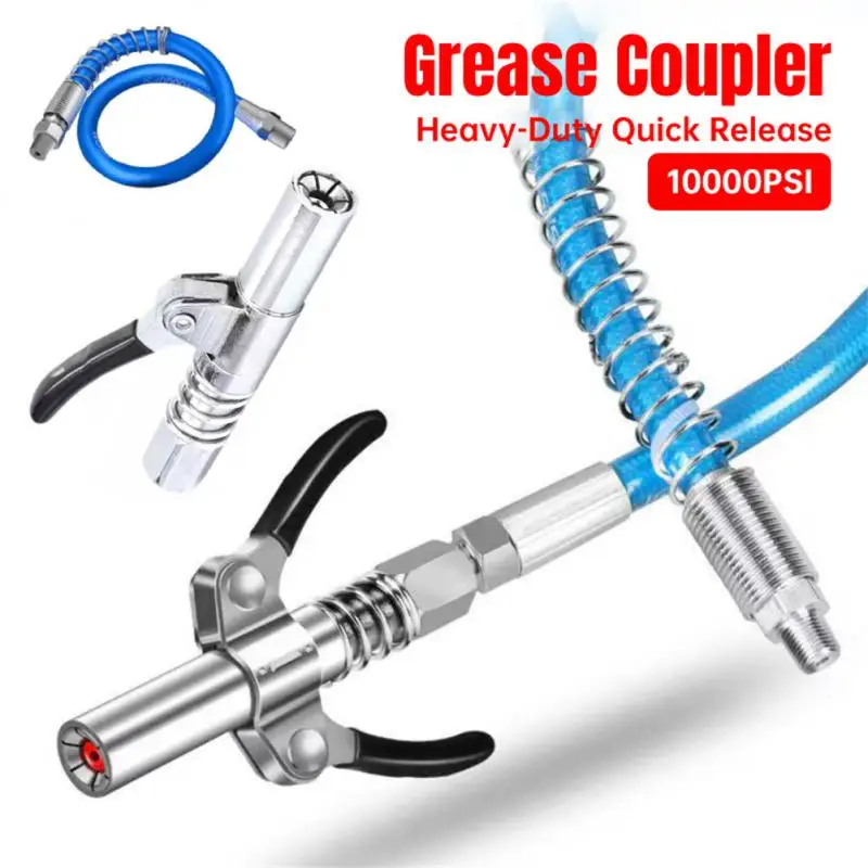 

Grease Gun Coupler 10000 PSI 1/8'' NPT High Pressure Grease Nozzle Oil Pump Car Syringe Lubricant Tip Repair Leak-Free Lubricant