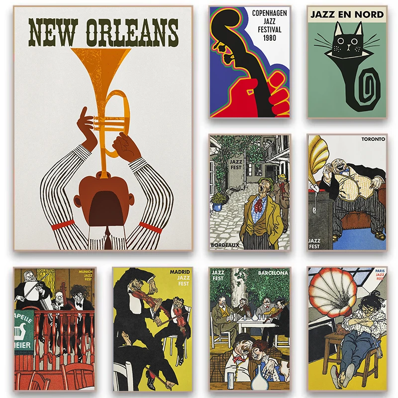 Винтажный Забавный классический джазовый музыкальный фестиваль Черный кот
