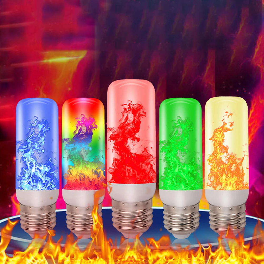 

E27 LED flame effect fire bulb creative flashing retro atmosphere decorative light Halloween light led colorful light rgb lamp