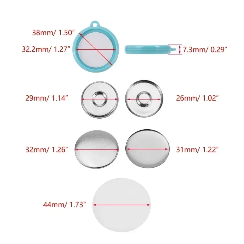 50 sztuk 25mm32mm 37mm dwustronne części do breloków tworzenia guzików okrągłe szpilki materiały rękodzieła metalowe osłony DIY akcesoria