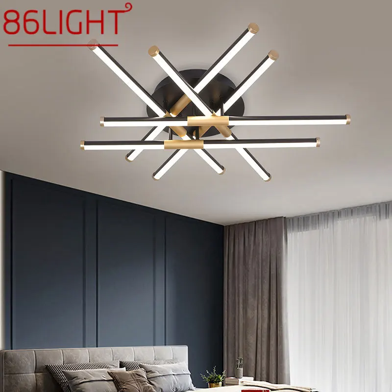 

86LIGHT Postmodern Ceiling Lamp Creative Simple Design LED Long Light Fixtures Strip For Home Living Room Bedroom Decor