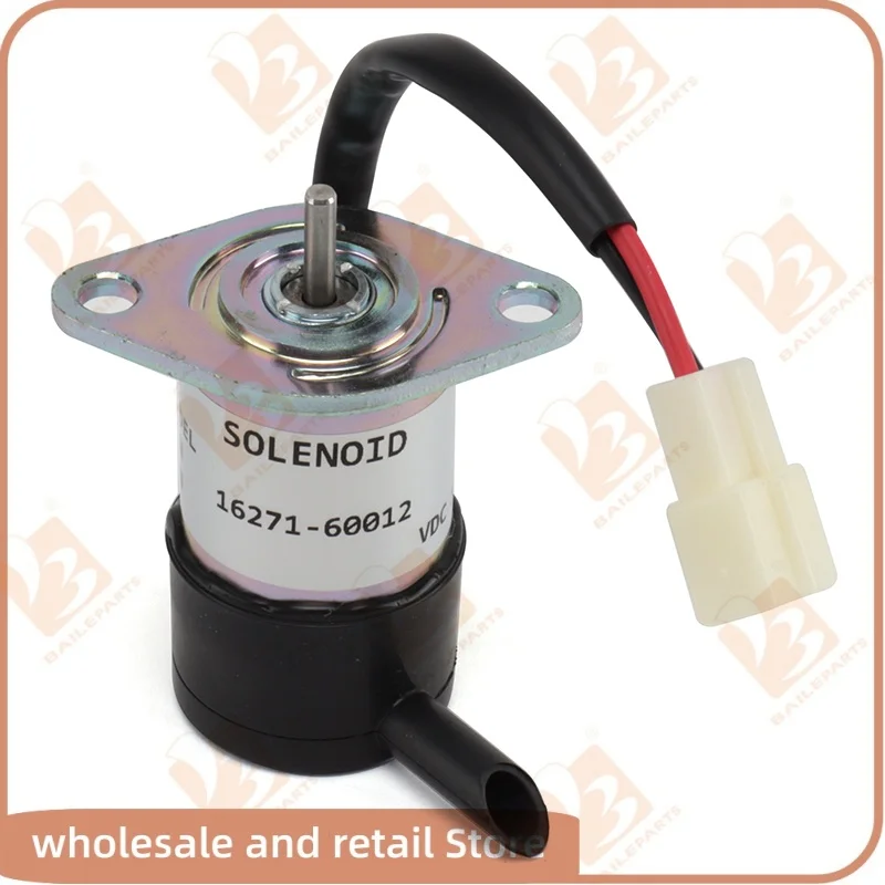 

16271-60012 Соленоид отключения подачи топлива 12 В для двигателя Kubota 16271-60010 052600-4151 Тракторы BX2200D F2400 Стопорный электромагнитный клапан