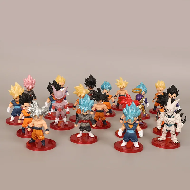 

21Pcs 7cm Dragon Ball Super Saiyan Goku Frieza Vegeta Zamasu Fighter Doll Gifts Toy Model Anime Figures PVC Collect Ornaments