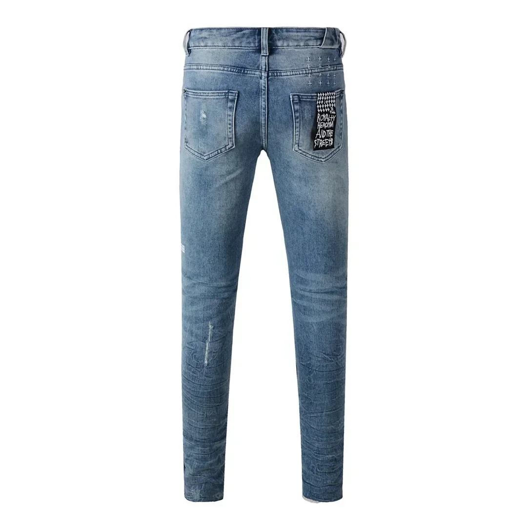 Новые поступления KSUBI Cross Jeans Мужские потертые светлые индиго Американские