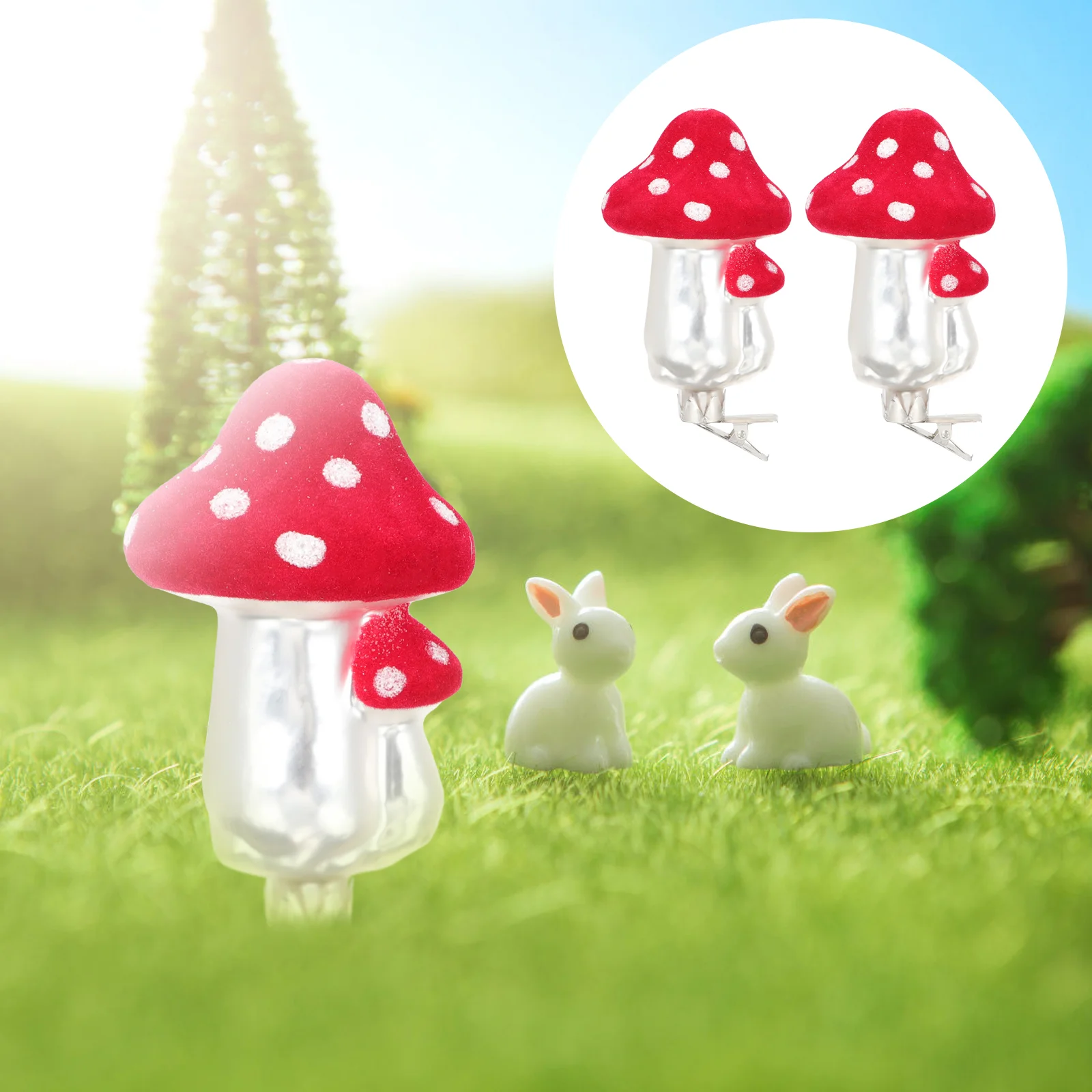 

2Pcs Decorative Mushroom Decors Hanging Glass Mushroom Crafts Adorable Mushroom Pendants