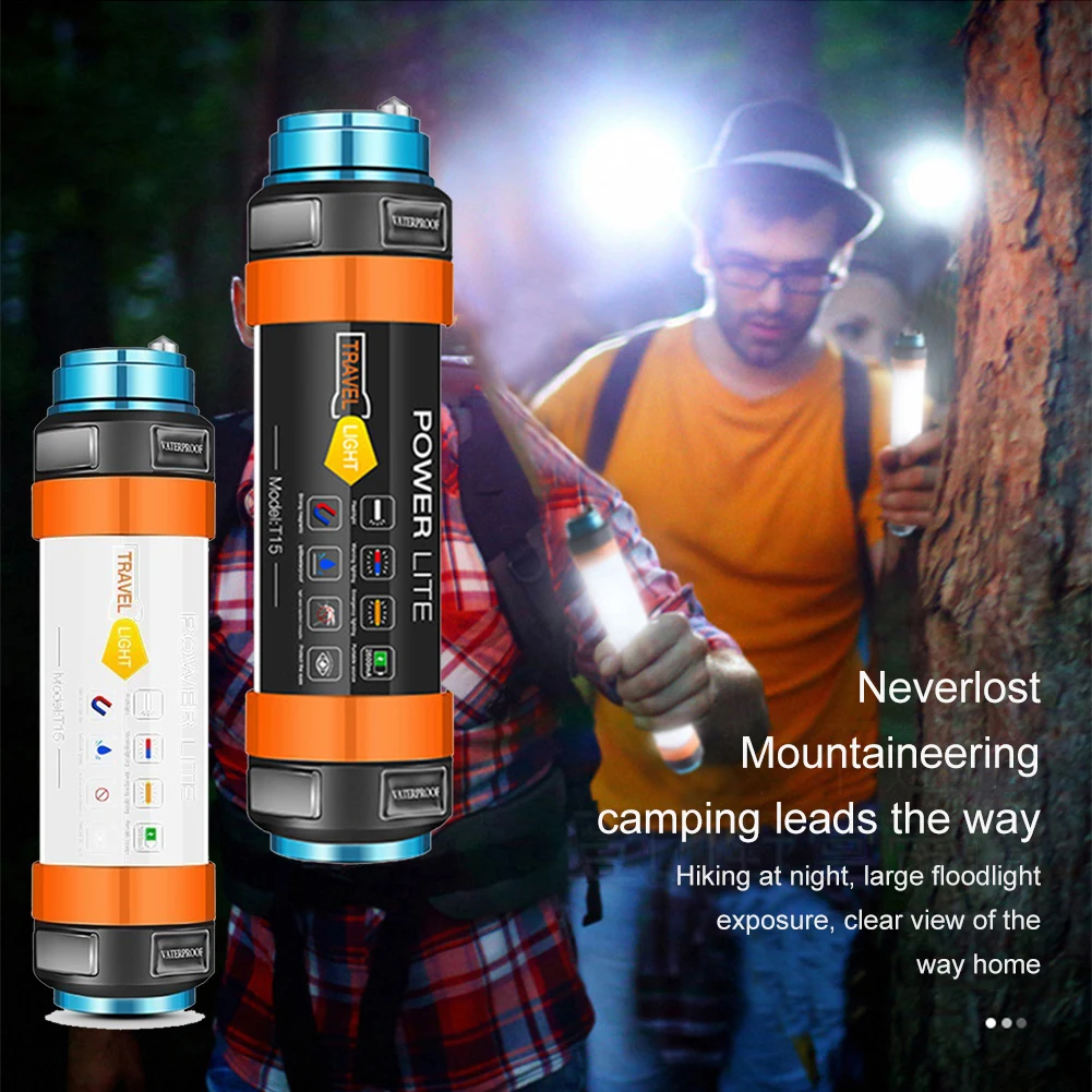 

Светодиодный фонарь для кемпинга, портативный фонарь с зарядкой через USB, водонепроницаемый светильник Ipx8 для кемпинга и палаток, рабочий п...