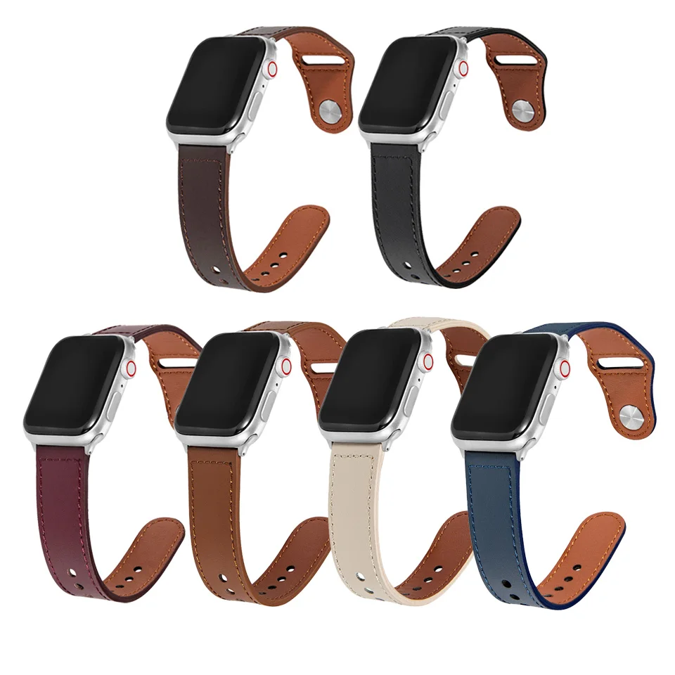 

1 шт., кожаный ремешок для Apple Watch iWatc3 4 5 6 SE 38/40 мм 42/44 мм