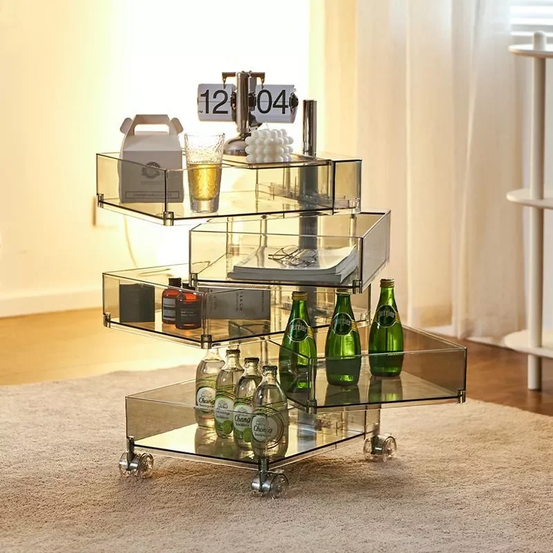 

360 Rotating Bedside Storage Cabinet File Cabinet Storage Side Cabinet Office Multi-layer Ins Storage Cabinet Movable Side Table