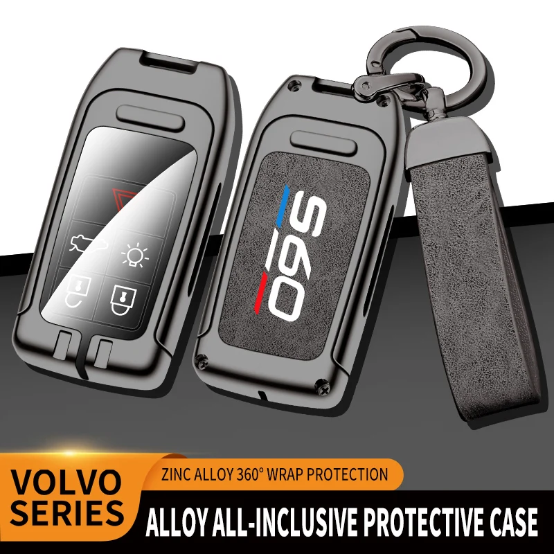 

Car TPU Zinc Alloy Key Case Bag For Volvo S60 S40 S80 T5 T6 AWD Car Key Chain Metal Key Shell Interior Decoration Accessories
