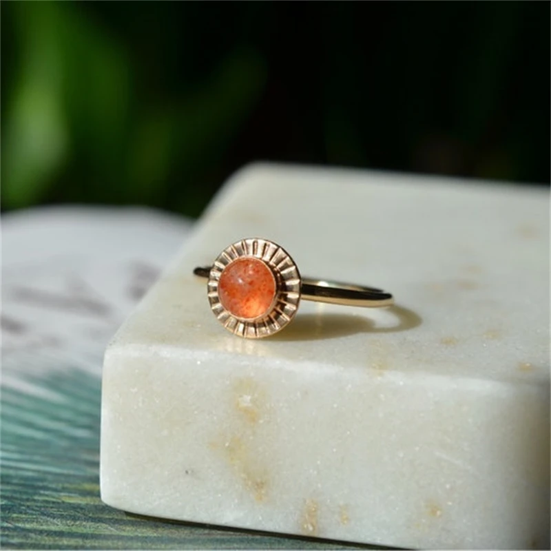 

Sweet Romantic Style Natural Stone Sun Rings Simple personality Women's Temperament Sense Rings Party Gift Jewelry Dropshipping