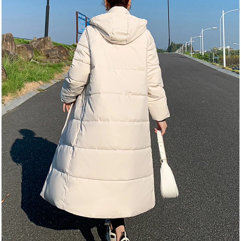 New Oversize Winter Coat for Women Parkas Jackets Long Hooded Cotton Padded Jacket Korean Fashion Bread Jacket
